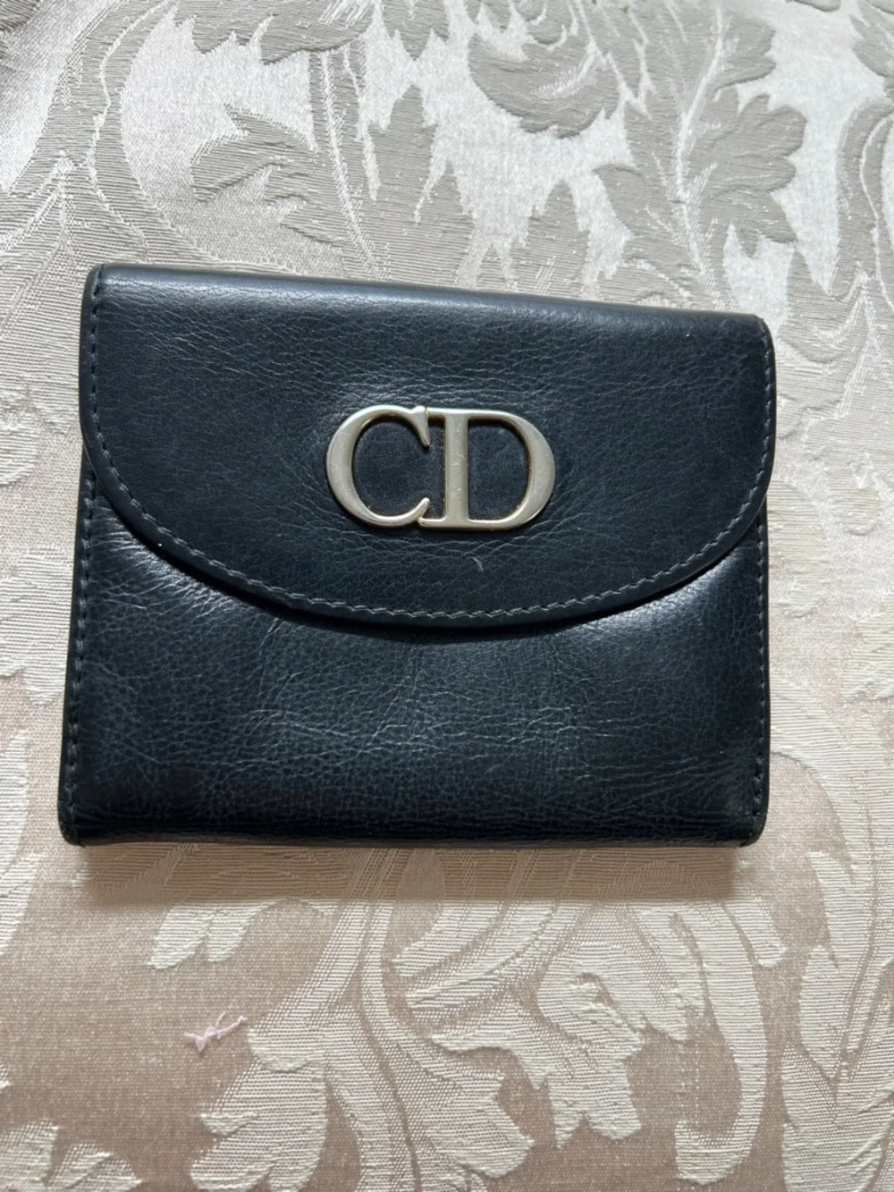 7032. Authentic Christian Dior Black Leather Wallet w/COA. Soft buttery leather.